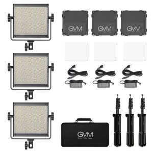 GVM RGB Video Lighting, 360° Full Color Led Video Light with APP Control, 3 Packs 850D Photography Lighting Kit CRI 97, YouTube, Aluminum Alloy Shell