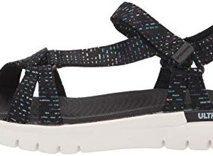 Skechers Women's ON-The-GO Flex Multi-Colored Strap Sandal Sport, Black, 8