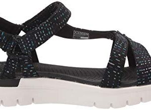 Skechers Women's ON-The-GO Flex Multi-Colored Strap Sandal Sport, Black, 8