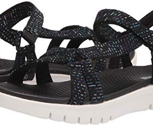 Skechers Women's ON-The-GO Flex Multi-Colored Strap Sandal Sport, Black, 8