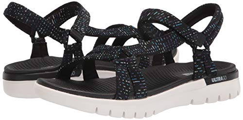 Skechers Women's ON-The-GO Flex Multi-Colored Strap Sandal Sport, Black, 8