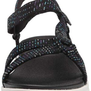 Skechers Women's ON-The-GO Flex Multi-Colored Strap Sandal Sport, Black, 8