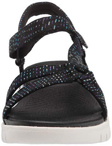 Skechers Women's ON-The-GO Flex Multi-Colored Strap Sandal Sport, Black, 8