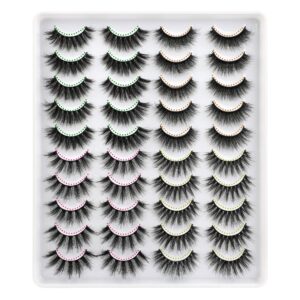 lanflower fake eyelashes natural look dramatic 3d lashes pack faux mink 20 pairs 4 styles