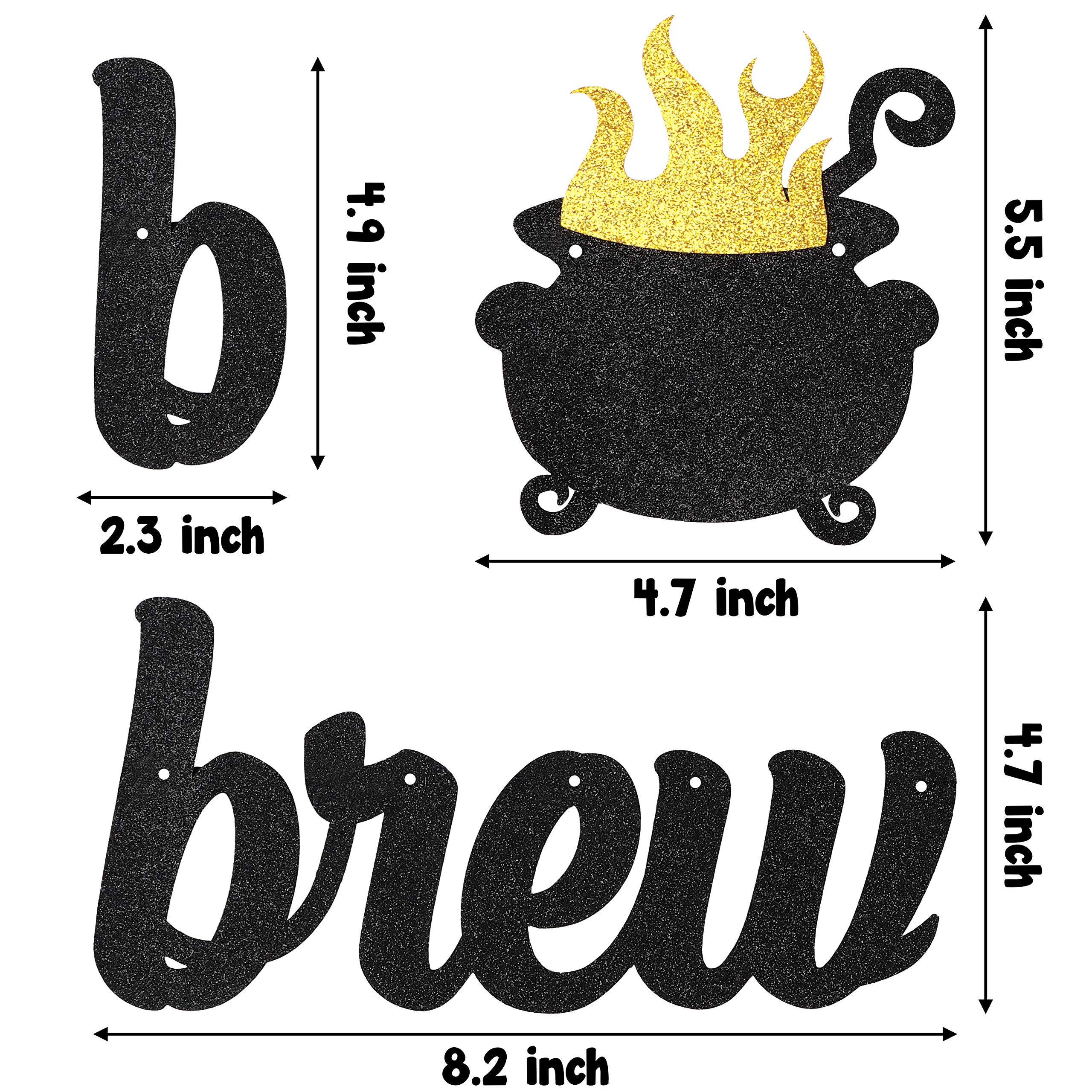 MALLMALL6 A Baby Is Brewing Banner Sign Halloween Baby Shower Party Favors Black Golden Glittery Paper Flag Photo Props Pre-Strung Hanging Kit Gender Reveal Party Decoration for Home Room Wall Outdoor