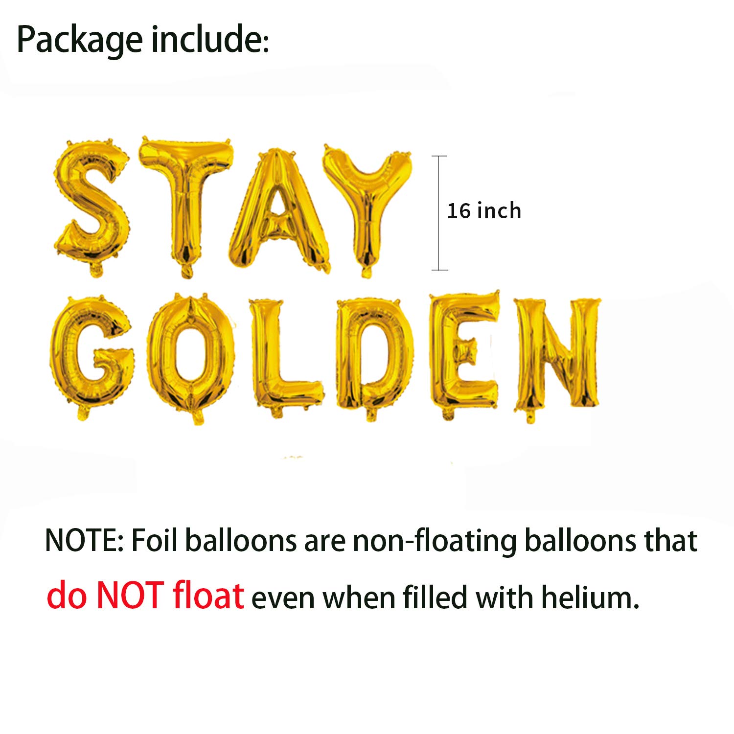 Stay Golden Balloon, Stay Golden Birthday Banner Gold Party Supplies Golden Birthday Decorations (16 inch)