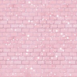 Retro Pink Glitter Brick Wall Photography Backdrop 5x3ft Girl Happy Birthday Party Photo Background Baby Shower Bridal Shower Wedding Newborn Banner Cake Table Decorations Photo Booth Props