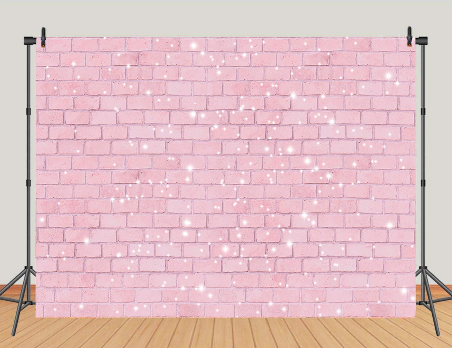 Retro Pink Glitter Brick Wall Photography Backdrop 5x3ft Girl Happy Birthday Party Photo Background Baby Shower Bridal Shower Wedding Newborn Banner Cake Table Decorations Photo Booth Props