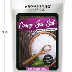 100% Natural Sea Salt, Coarse Grain, Large Bulk 2.43 Lb. Resealable Bag, Pure & Natural Sun Dried Dead Sea Salt, Unrefined, Gluten Free, Grinder Refill Sea Salt For Daily Cooking & Pickling Salt