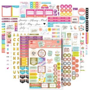 avery planner stickers variety pack, 30 sheets of stickers, set of 1,656 productivity stickers for your planner, journal or calendar (6785)