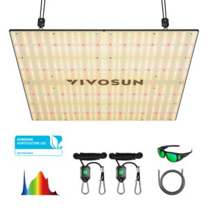 vivosun vs4000 led grow light with samsung lm301 diodes & brand driver dimmable full spectrum sunlike lights with glasses for seedling veg & bloom plant lamp for 4x4/5x5 tent