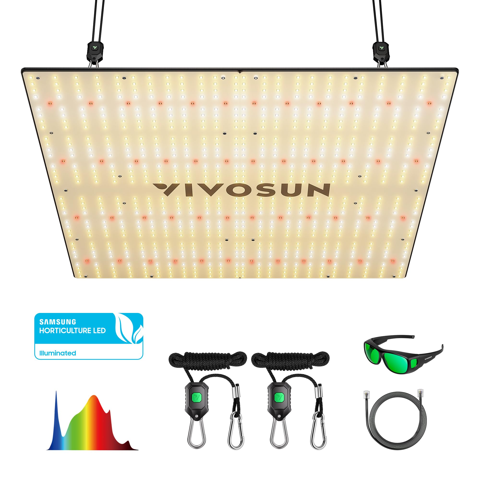 VIVOSUN VS4000 LED Grow Light with Samsung LM301 Diodes & Brand Driver Dimmable Full Spectrum Sunlike Lights with Glasses for Seedling Veg & Bloom Plant Lamp for 4x4/5x5 Tent