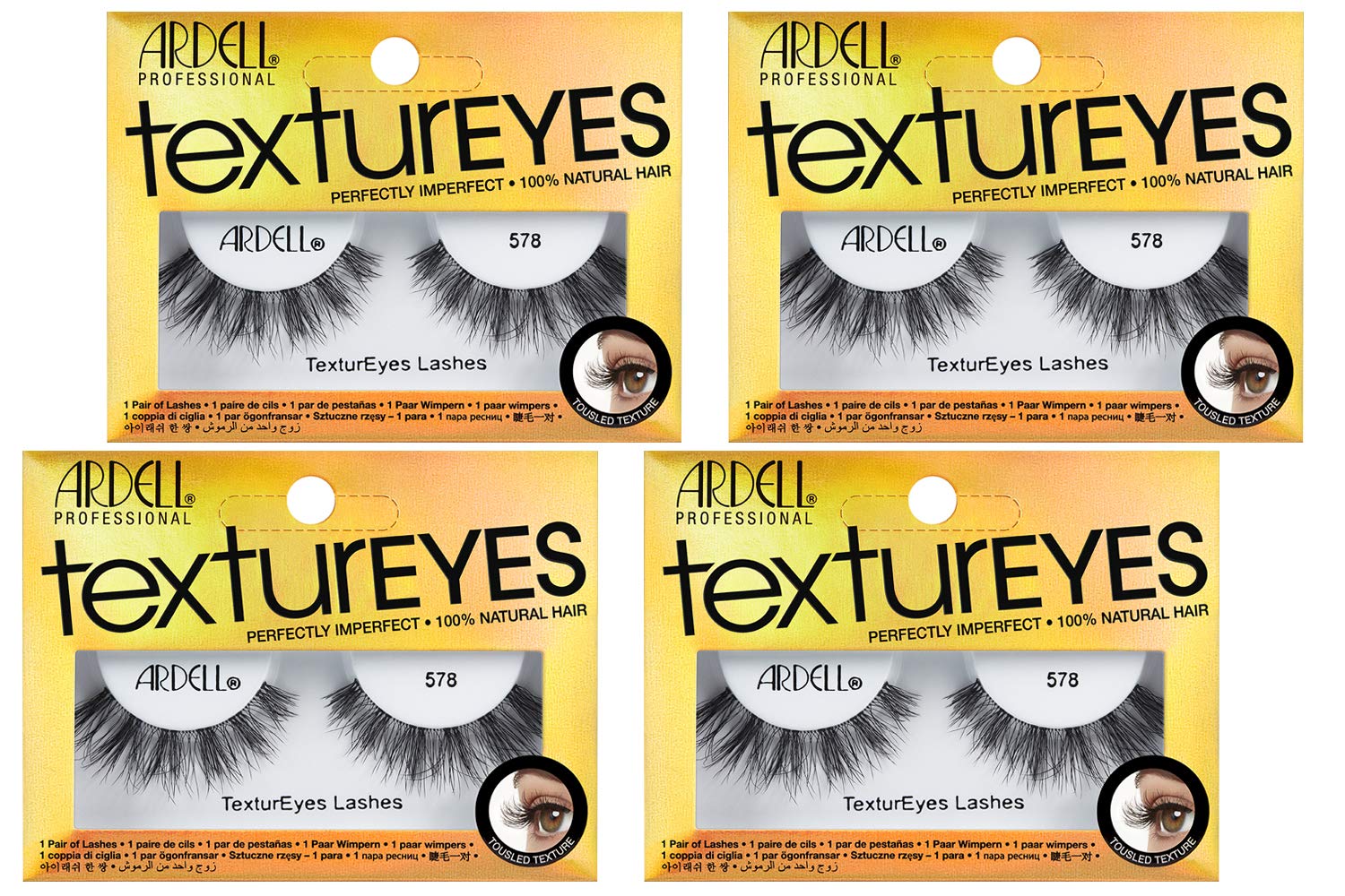 Ardell TexturEyes False Strip Lashes #578, 4 Pack