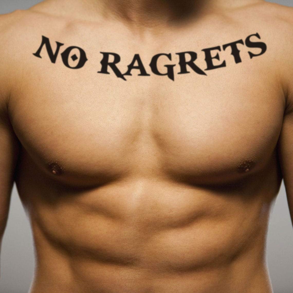 No Ragrets (2-Pack) Temporary Tattoos | Halloween Costume | Skin Safe