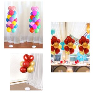 2 Sets Balloon Column Stand Kit 5.3 FT Adjustable Height Balloon Holder for Floor or Table with Water Fillable Base Balloon Tying Knot Tool for Baby Shower Graduation Birthday Wedding Christmas Party