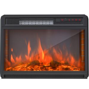 kuppet electric fireplace 28.8'' fireplace insert with remote control 500w/1500w-in wall recessed - 6h timer - digital led display - safety cut off