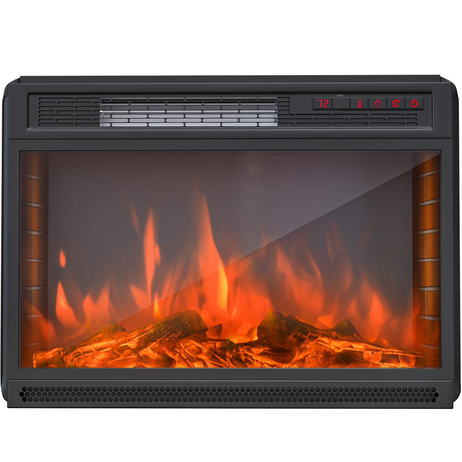 KUPPET Electric Fireplace 28.8'' Fireplace Insert with Remote Control 500W/1500W-In Wall Recessed - 6H Timer - Digital LED Display - Safety Cut Off