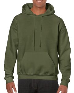 gildan men's heavy blend fleece hooded sweatshirt g18500 (x-large, military green)