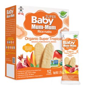 baby mum-mum organic super tropical rusks 1.76 ounce, 24 count (pack of 6)