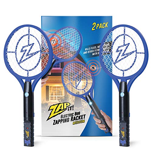 Zap It Bug Zapper - Fly Zapper Racket - Rechargeable Bug Zapper Racket, 4,000 Volt, USB Charging Cable, 2 Pack