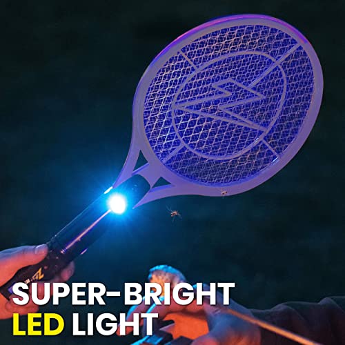 Zap It Bug Zapper - Fly Zapper Racket - Rechargeable Bug Zapper Racket, 4,000 Volt, USB Charging Cable, 2 Pack