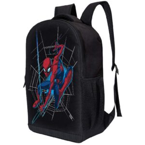 Marvel COMICS CLASSIC SPIDERMAN BACKPACK BLACK SPIDERMAN 18 INCH AIR MESH PADDED BAG (Spiderman Web)