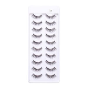 10 Pairs Natural False Lashes and White Glue