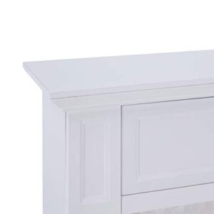 SEI Furniture Nobleman Mother of Pearl Tiled Electric Fireplace with Hidden Media Shelf, New White
