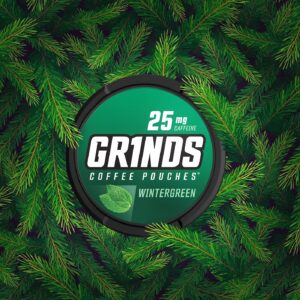 Grinds Coffee Pouches | 3 Cans of Wintergreen | 18 Pouches Per Can | 1 Pouch eq. 1/4 Cup of Coffee (Wintergreen)