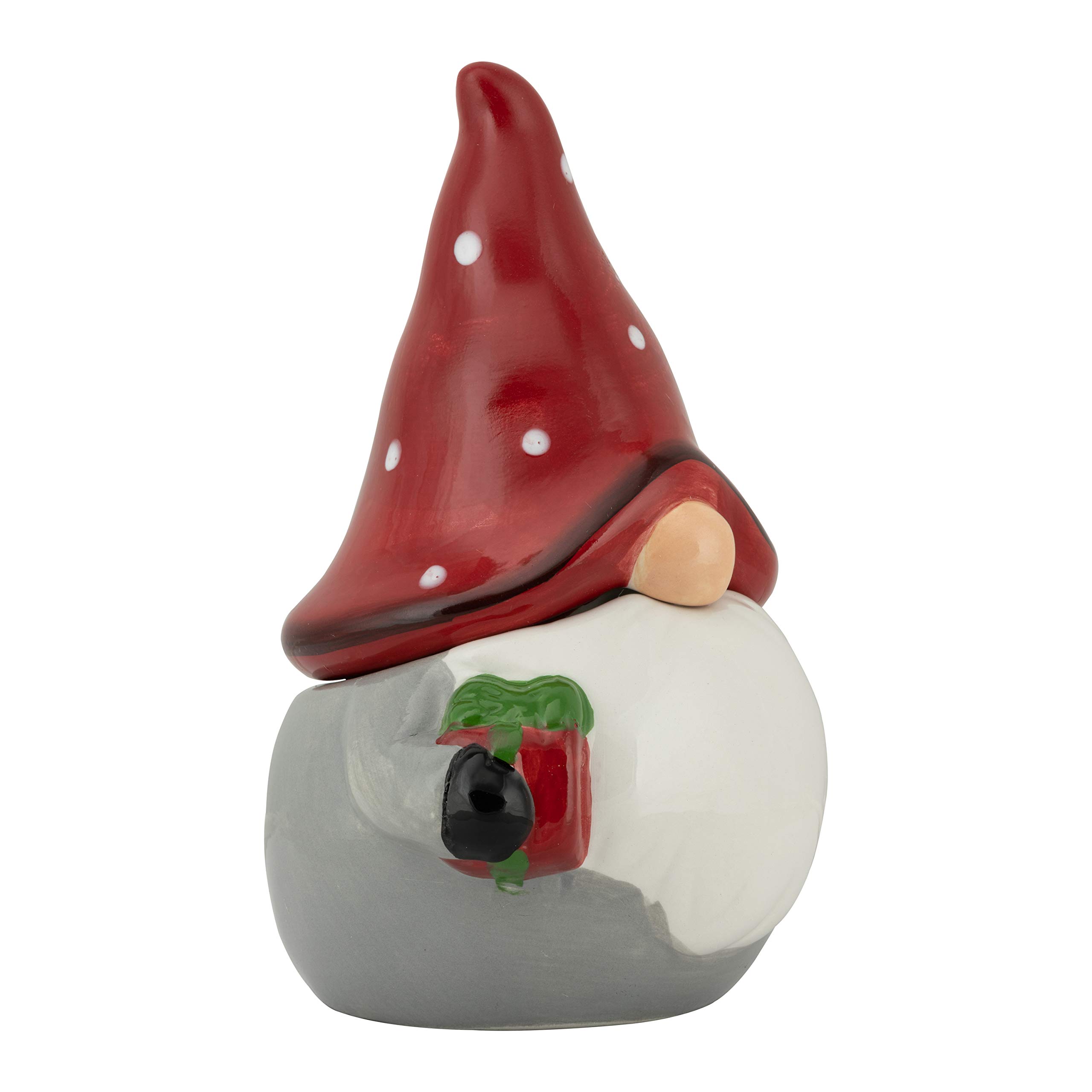 10 Strawberry Street Nordic Gnome Set Cookie Jar, 4 Piece, Gray/Red