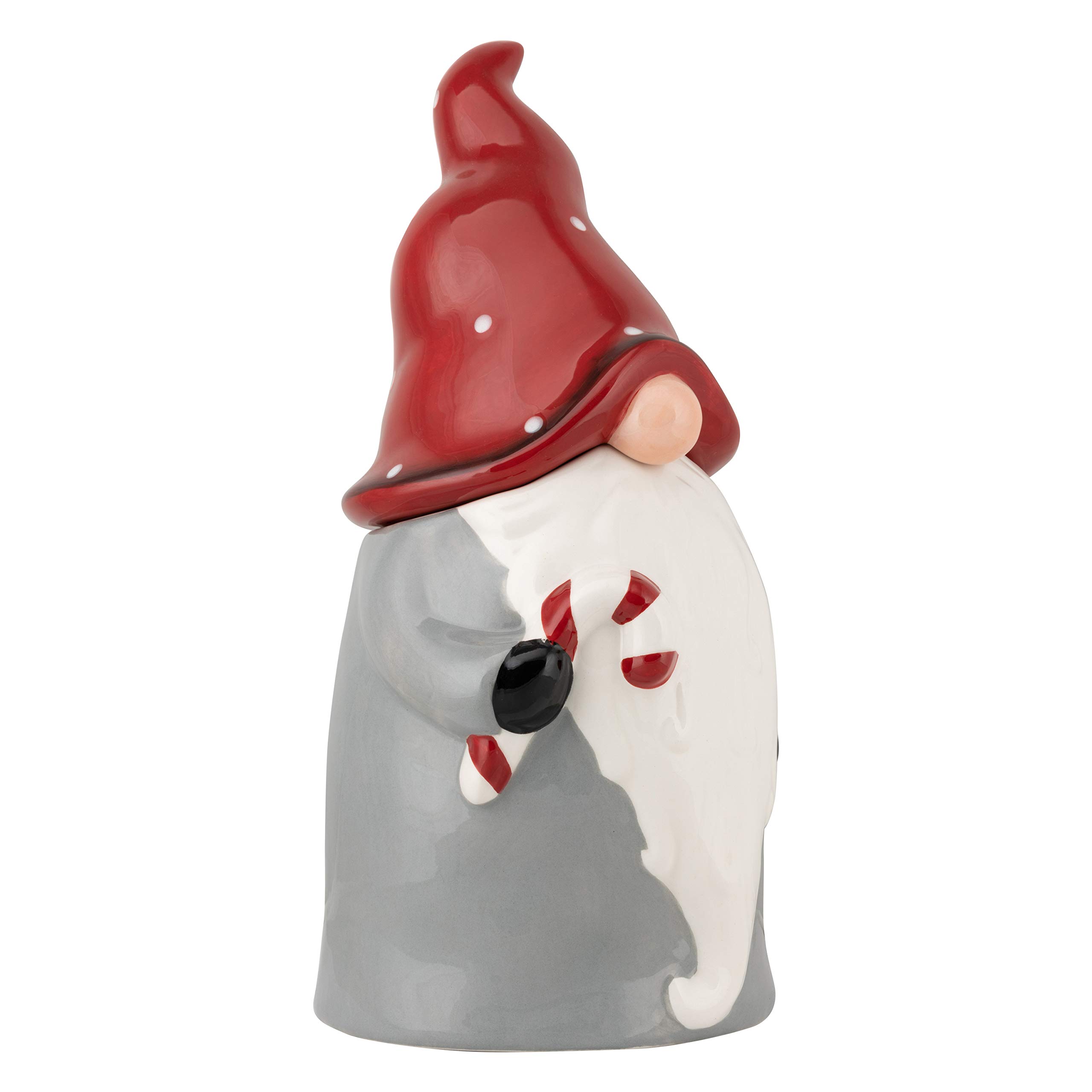 10 Strawberry Street Nordic Gnome Set Cookie Jar, 4 Piece, Gray/Red