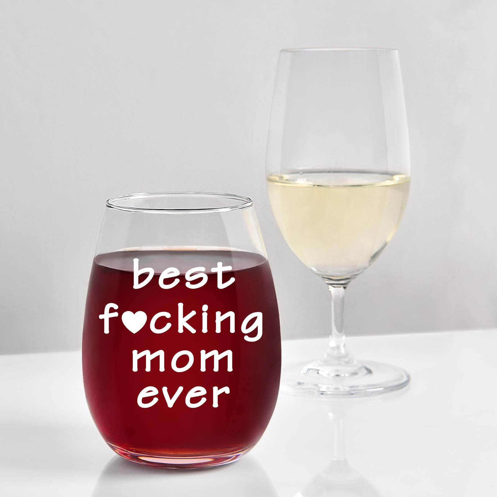 Best Mom Ever Wine Glass, Funny Stemless Wine Glass for Women, Mom, New Mom, Mom to Be, Wife - Great Ideas for Mother's Day, Birthday, Christmas