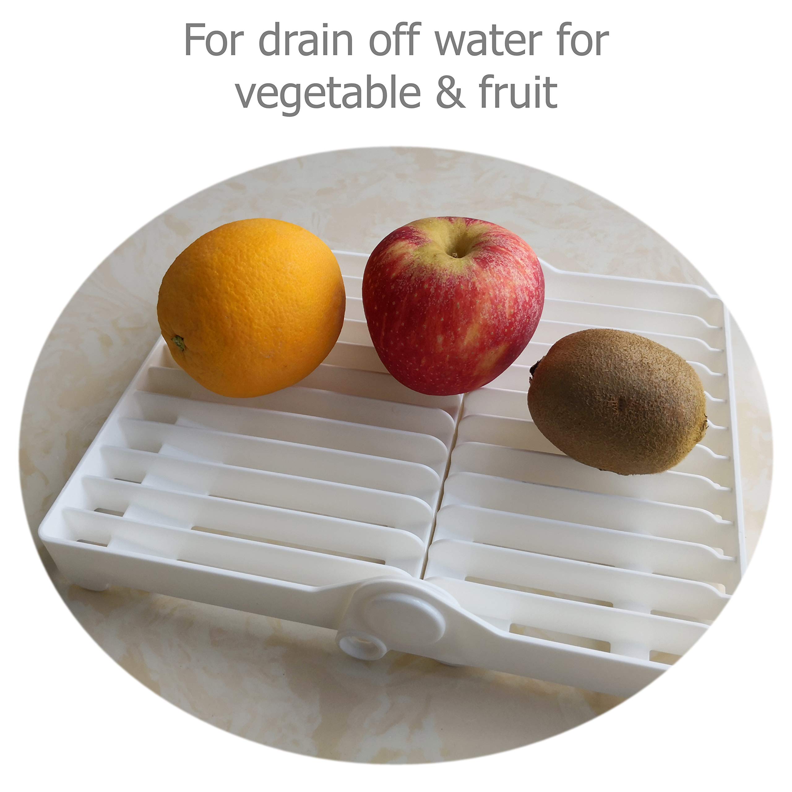 EIKS Foldable Drying Rack for Vegetable Fruit and Tableware, Kitchen Sink Organizer