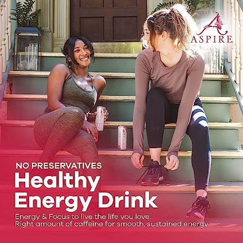 Aspire Tropics Variety Pack, Healthy Energy Drink, Natural Caffeine from Green Tea, Keto-Friendly, Sugar-Free, Zero Calories, 12 fl oz Cans (Pack of 12)