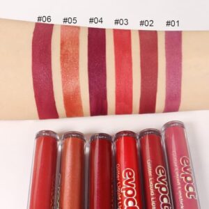 evpct 6Pcs Matte to Glitter Liquid Lipstick Long Lasting Lip Set Kit,6 Color Diamond Dark Red Pink Purple Mauve Glitter Sparkly Glossy Metallic Shimmer Sparkle Waterproof Lipstick Lip Gloss for Women