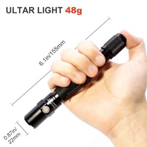 ThruNite LED Flashlight Archer 2A V3, 500 Lumens Mini AA Flashlight with Lanyard, IPX8 Water-Resistant Dual Switch Outdoor Flash Light for Hiking, Camping, Everyday Use, EDC - CW