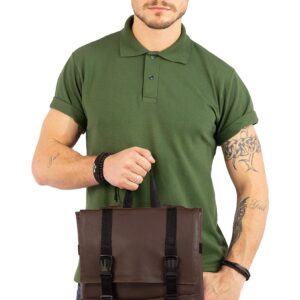 Under NY Sky Knife Bag - Brown Real Leather - 13 Knife Slots, 2 Zipped Pockets for Kitchen Utensils, Large Pocket for Tablets & Notebooks - Expandable - Tool Storage Bag Style for Chefs, Cooks, BBQ