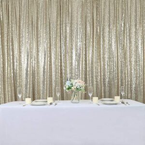 Hahuho Champagne Sequin Backdrop Curtain, 4PCS 2FTx8FT Glitter Backdrop Curtain for Parties, Christmas, Wedding, Party Decoration（4 Panels, 2FT x 8FT, Champagne