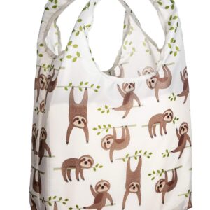O-WITZ Reusable Grocery Bags | Vibrant Tote Bag For Groceries, Gym, Office Supplies, Beach Gear, Toys & More | Washable Design | Large Handles For Maximum Convenience | Folds Into A Small Pouch, Sloth
