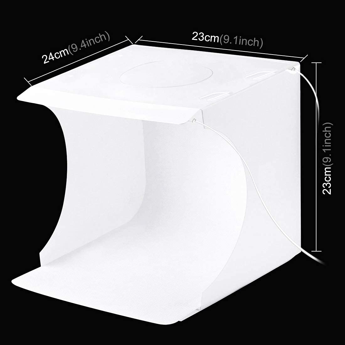 PULUZ Mini Photo Studio Light Box, Portable Folding Photo Light Box with 2 LED Panels and 6 Colors Backdrops,Light Box Photography for Small Size Products