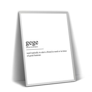 Gege Definition Print - Chinese Dictionary Poster Wall Art Home Decor Quote Typography - Frame Not Included