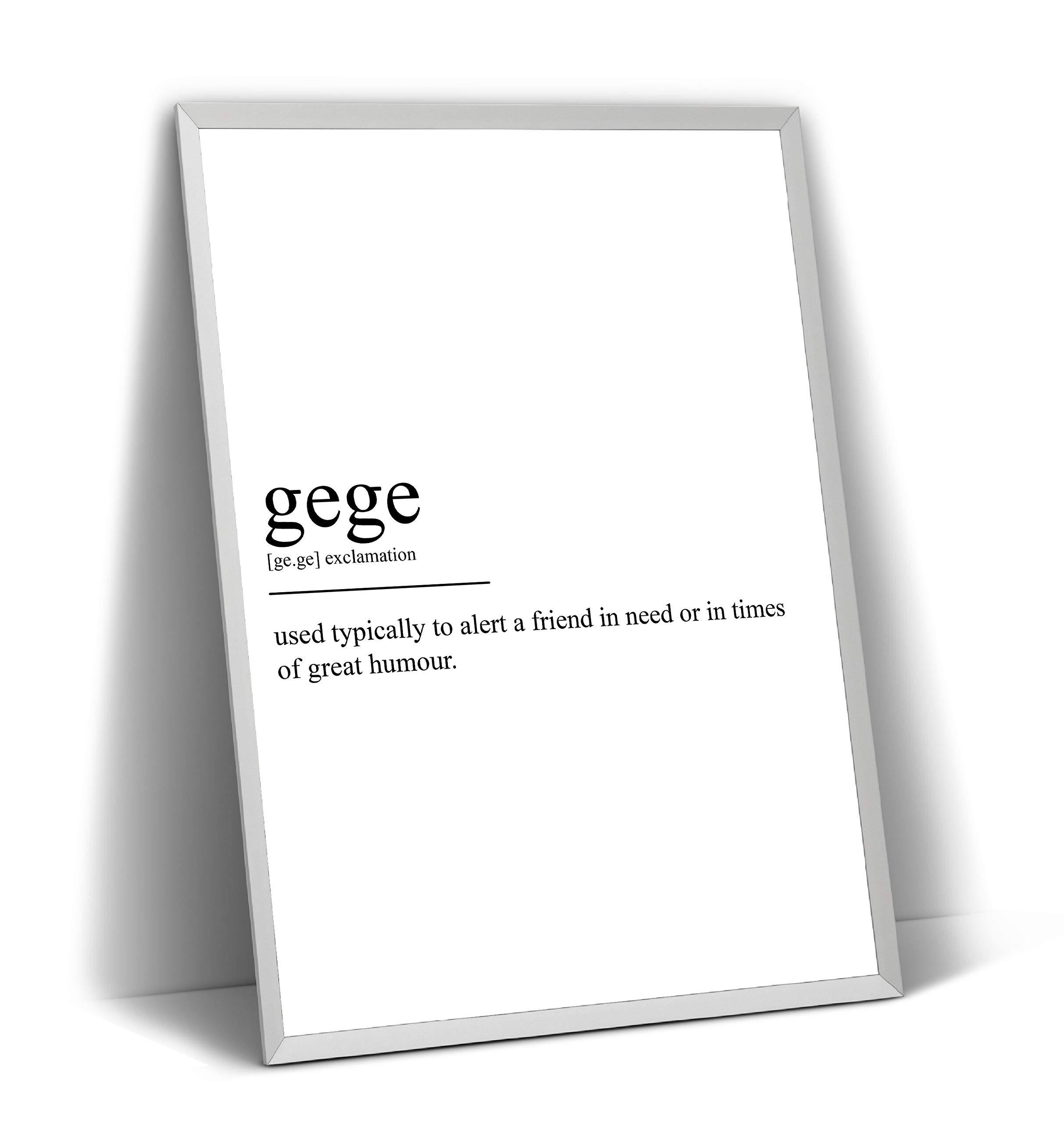 Gege Definition Print - Chinese Dictionary Poster Wall Art Home Decor Quote Typography - Frame Not Included