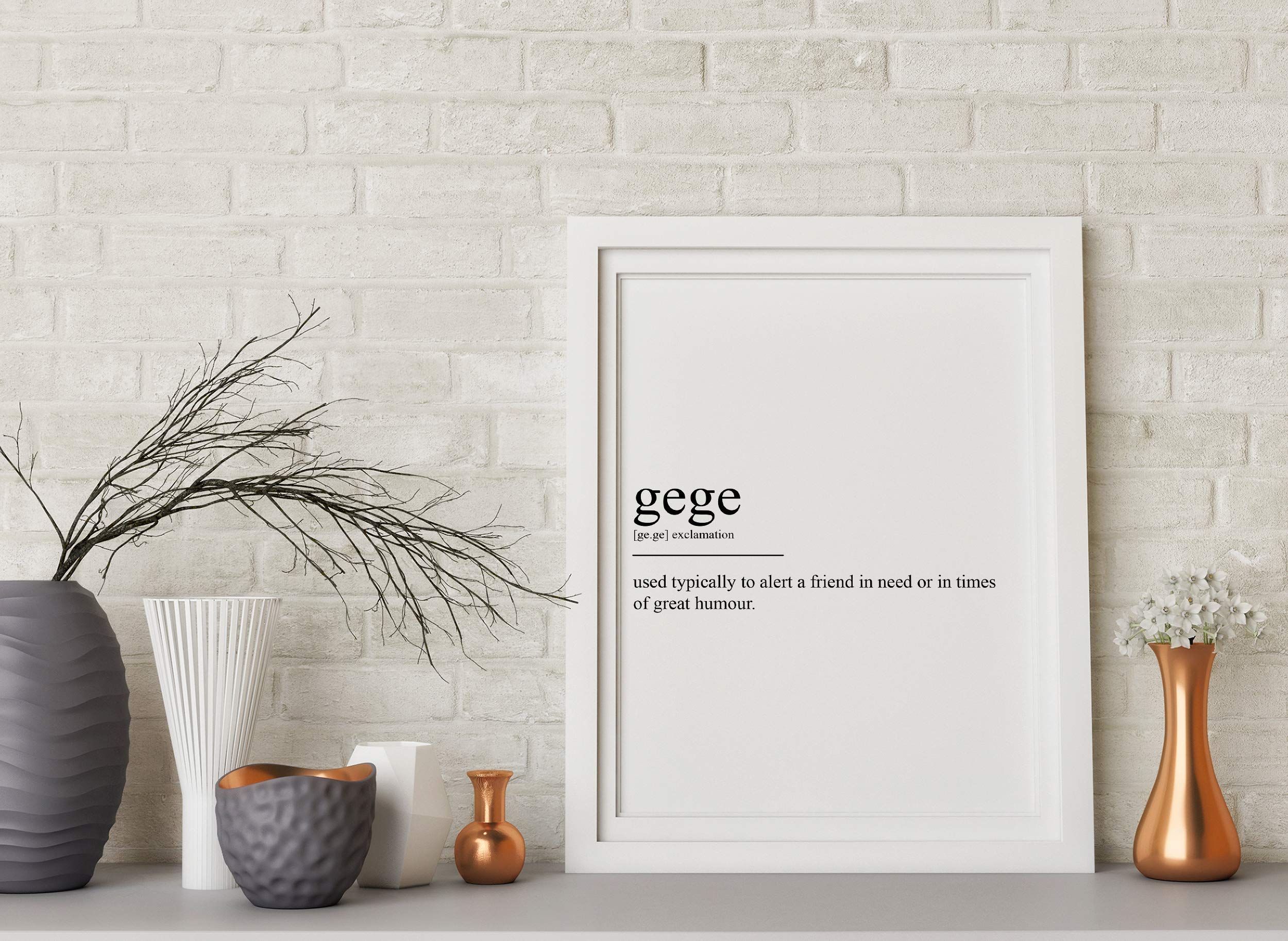 Gege Definition Print - Chinese Dictionary Poster Wall Art Home Decor Quote Typography - Frame Not Included