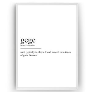 Gege Definition Print - Chinese Dictionary Poster Wall Art Home Decor Quote Typography - Frame Not Included