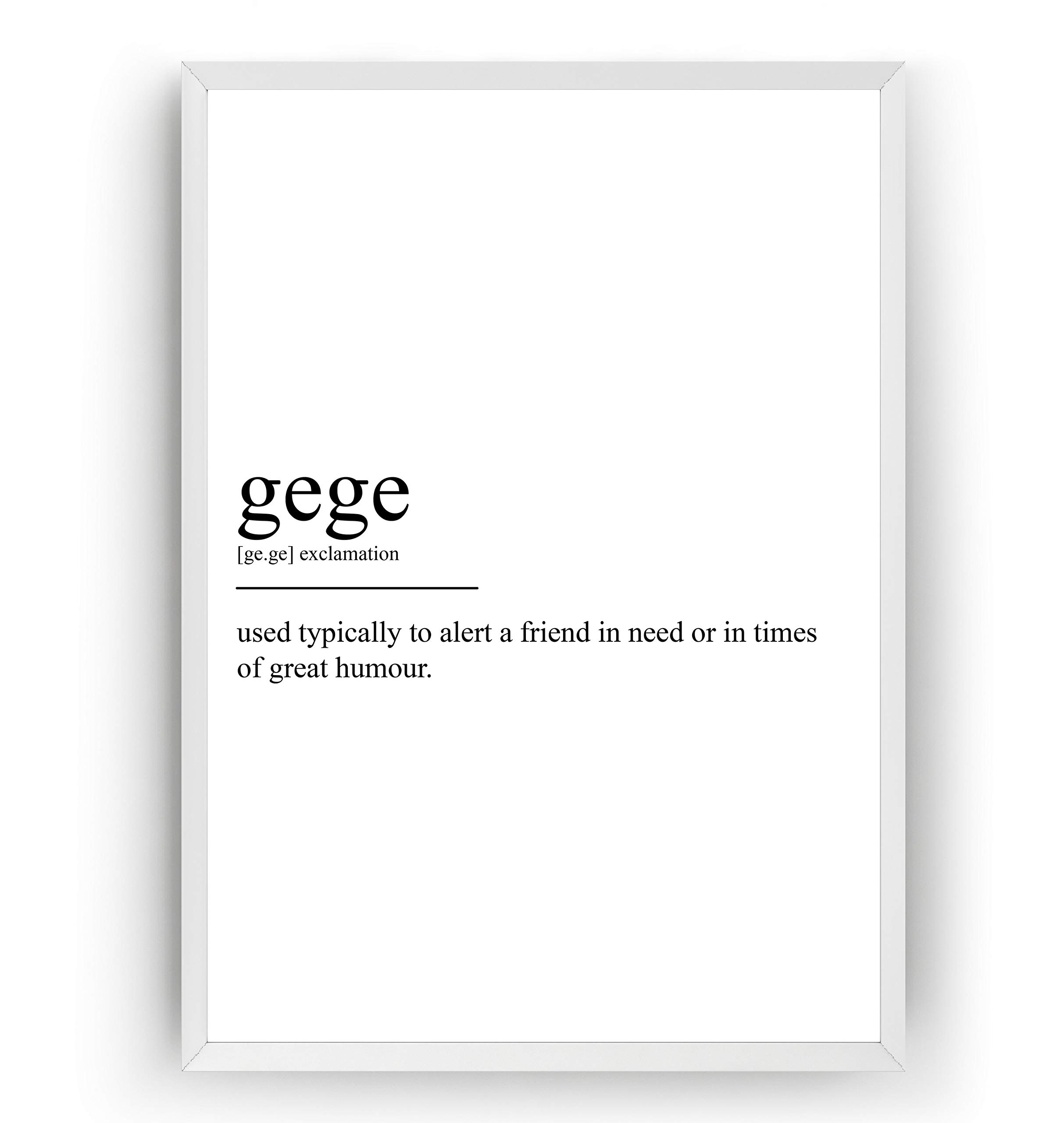 Gege Definition Print - Chinese Dictionary Poster Wall Art Home Decor Quote Typography - Frame Not Included