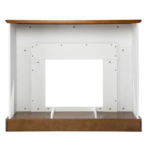 SEI Furniture Eastrington Industrial Electric Fireplace, White/Dark Tobacco