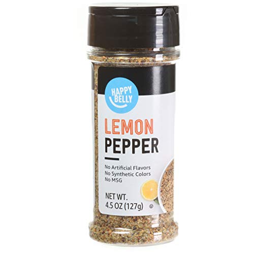 Amazon Brand - Happy Belly Lemon Pepper Seasoning Salt, 4.5 ounce (Pack of 1)