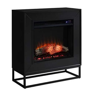 sei furniture holly & martin frescan electric fireplace, new black