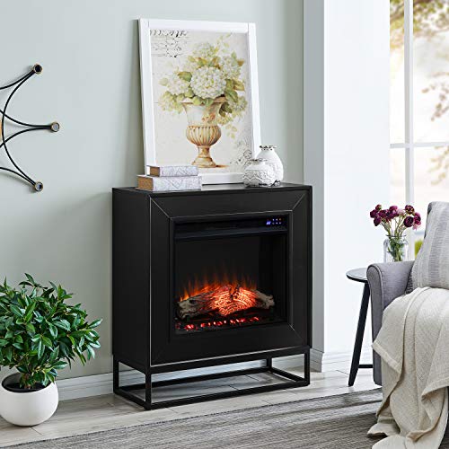 SEI Furniture Holly & Martin Frescan Electric Fireplace, New Black