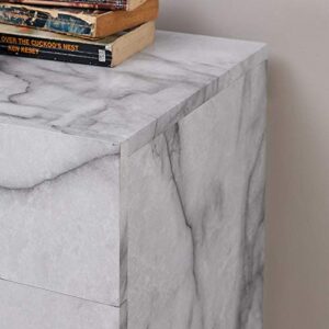 SEI Furniture Dendale Faux Marble Electric Fireplace, New White-Gray Veining